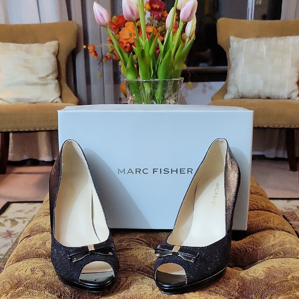 Marc Fisher Black Peep Toe Heels